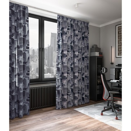 Curtain "Megapolis", size 150x260 cm, blue color