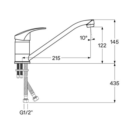 Santek Mavis kitchen mixer, pour 215 mm, chrome-3