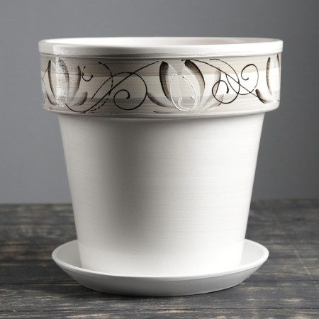 Pot floral lotus white 7 l-1