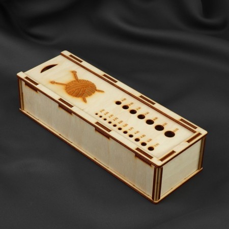 Crooking pencil case, with a line for measuring size, wooden, 21.5 × 7.5 × 5 cm-1