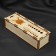 Crooking pencil case, with a line for measuring size, wooden, 21.5 × 7.5 × 5 cm