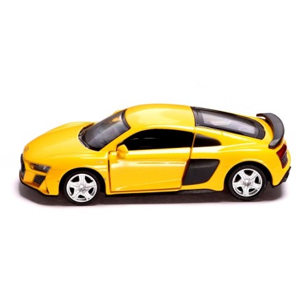 Metal machine Audi R8 Coupe, 1:32, inertia, doors open, yellow color-1