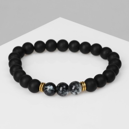 Bracelet Unisex "Bastion" under Agat Mokhova, black color, ball No. 8, d = 7 cm