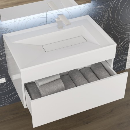 Walked shells Uperwood Lotus 80 cm, rectangular, white matte-2
