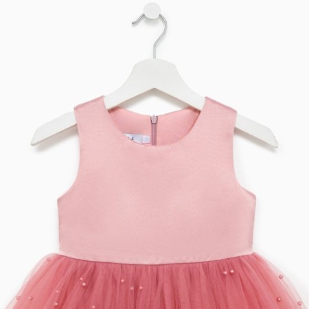 Children's dress with beads kaftan p. 36 (134-140 cm), pink-7