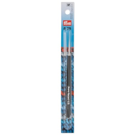 Imra Record hook for thin yarn, steel, soft handle, steel, 0.75 mm