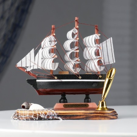 Decor desktop "Dream ship" with a stand for a pen, mix, 6.5 x 13.5 x 14.5 cm