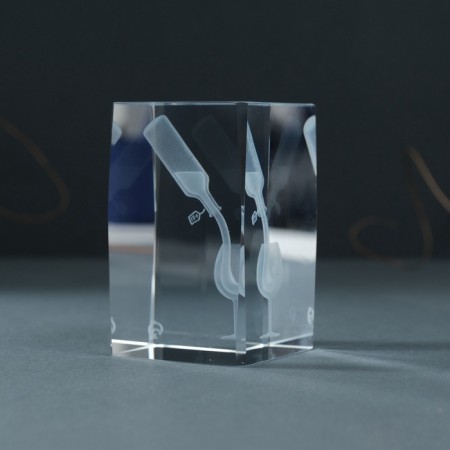Souvenir glass rectangle "glass and wine" 5x5x8 cm-1
