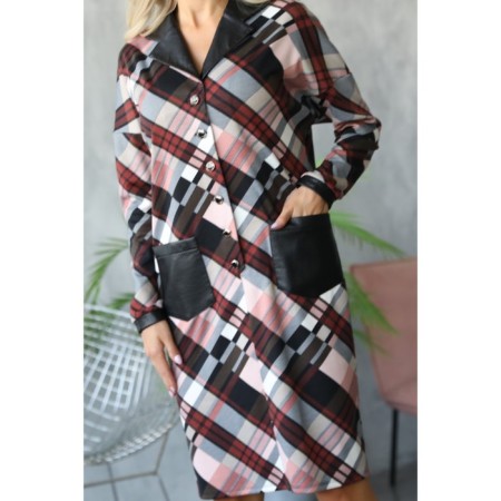 Women's dress, size 42, black color, brown-5