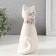 Souvenir Ceramics "Cat White sitting with a flower collar" 6.5x6.2x14.3 cm