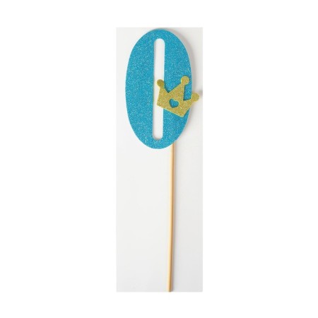 Topper "0", with a crown, blue color-1