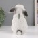 The piggy bank "Rabbit No. 4 is white with black tips" height 17.5 cm, width 11.5 cm, length 11.5 cm.