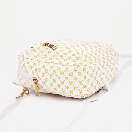 Women's backpack of artificial leather with lightning, 1 pocket, white color-2
