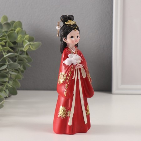 Souvenir Polystone "Girl in Kimono" Red 5.2x6x18 cm-1