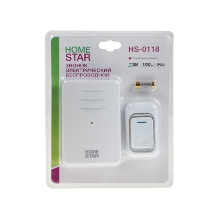 Homestar HS-0118 call, wireless, 8.6 MW, 38 melodies, 80-90db, r = 100m, white-2