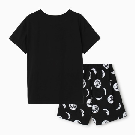 Female home set (T -shirt/shorts), black color, size 48-4