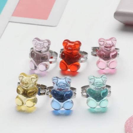 Children's “Bear” ring is marmalade, the color of the mix in silver, dimensionless