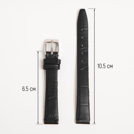 Watch strap, female, 12 mm, harness 65 mm, larynx 105 mm, genuine leather-1