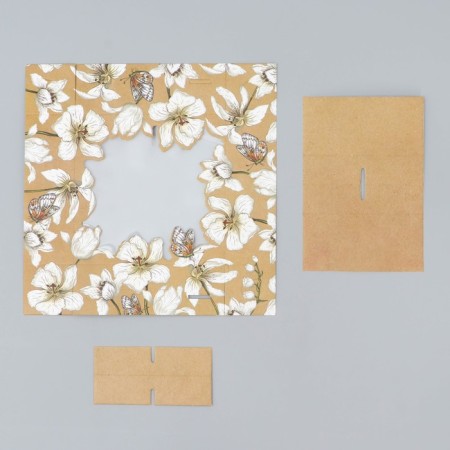Box for sweets, confectionery packaging, 4 cells, "craft", 10.5 x 10.5 x 3.5 cm-4