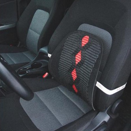 Orthopedic back on the seat reinforced, rhombus, 38 × 39 cm, black