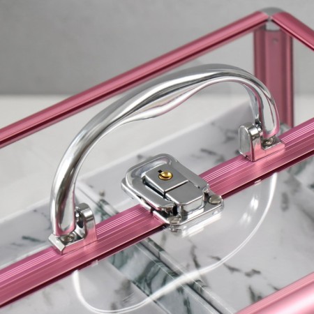 Casket Plastic Metal Carcass "Pink metallic" 18x25x18 cm-1