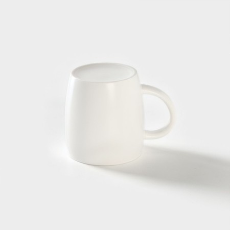 Ceramic mug with a lid and a spoon "Kitty", 350 ml, white color-5