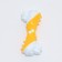 Two -layer toy (hard and soft plastic) "bone", 12 cm, yellow