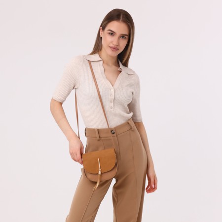Magnet bag bag, long belt, beige color-5
