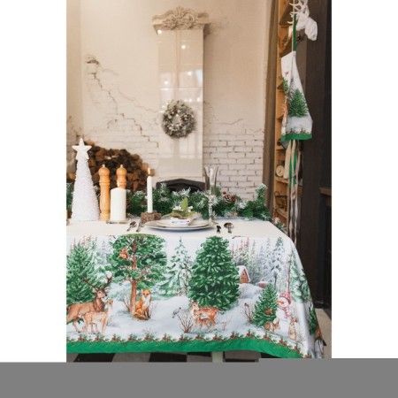 Apron "Ethel: New Year's Forest", 65 × 60 cm, 100 % cotton, sarzha, 190 g/m²-1