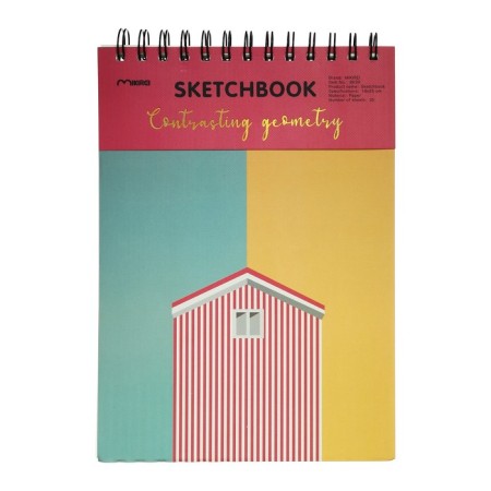 Sketchbook 18x25cm for pastel, 30 sheets "Geometry", hard cover, density 130 gr, mix-1