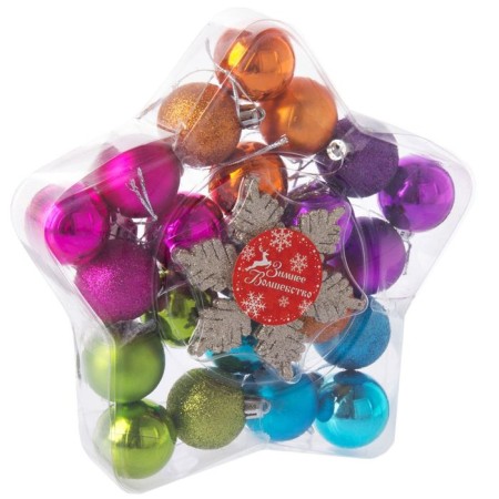 Set of jewelry plastic 24 pcs "Snowflake Neon" mix-1