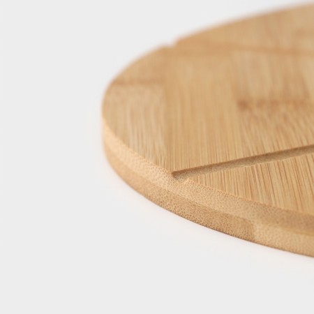 Pizza delivery board, D = 32 cm, complete with a knife, bamboo, stainless steel-4