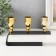 Summary metal for 3 candles "deco" black with gold 15.2x4.7x11 cm