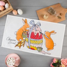 The towel of the “Easter eggs” is 35x60 cm, 100% cotton, waffle