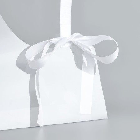 Carriage for flowers with tape, 30x25x12 cm, white-3