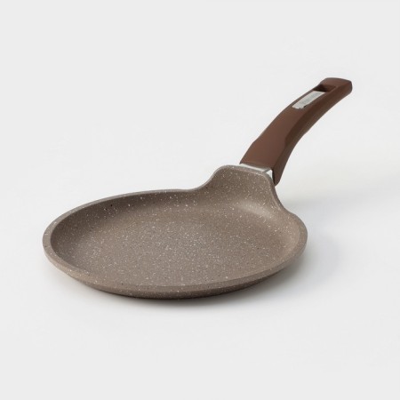 Pancake pan “granite Brown”, D = 20 cm, plastic handle, anti -stick coating, brown color