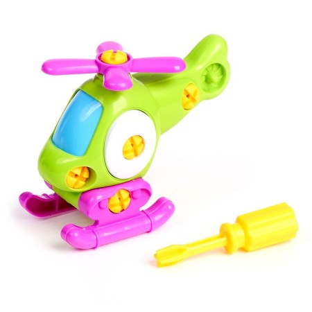 Plastic designer for kids "helicopter", 16 parts, color mix-4