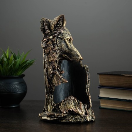 Standing for a bottle "Wolf" bronze 14x16x25cm-2
