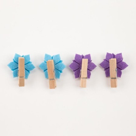 Set of decorative clothespins "Sukkualent" 4 pcs, felt/tree-3