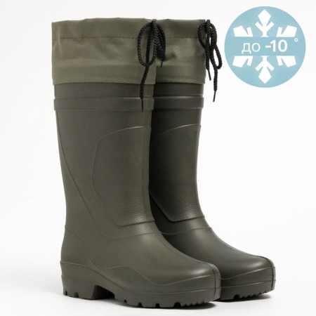 Male boots with insulation, olive color, size 45