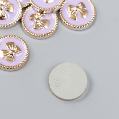 Decor for creativity Plastic "Bow in the Circle" Lilac, gold 0.3x1.8x1.8 cm-1