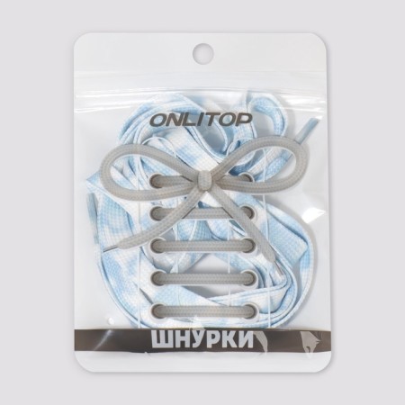 Shoe shoes, steam, flat, 8 mm, 120 cm, white/blue color-3