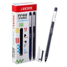 Gel pen 0.5 mm, Devente Kilometrico, black ink, increased ink, length 1200 m, transparent case, one -time housing