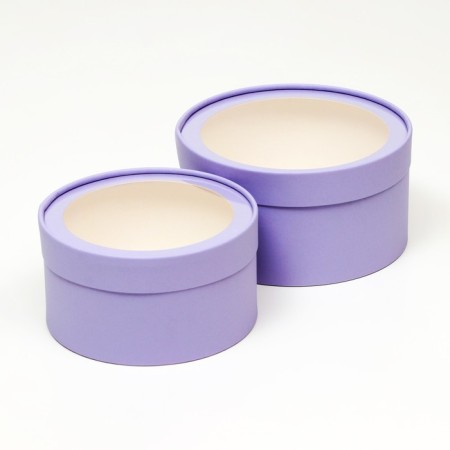 Box - tube 2 in 1, with a transparent lid "Lilac", 21 x 11 - 18 x 10-1