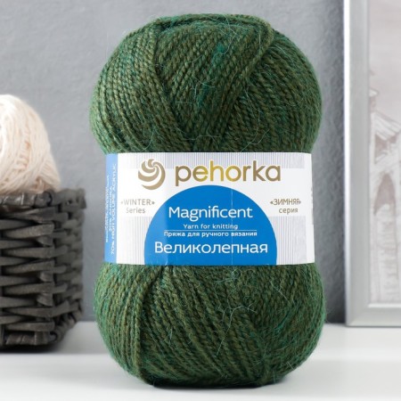 Yarn "magnificent" 30% Angora, 70% Acrylic volume 300m/100g (448-sv. Olival)