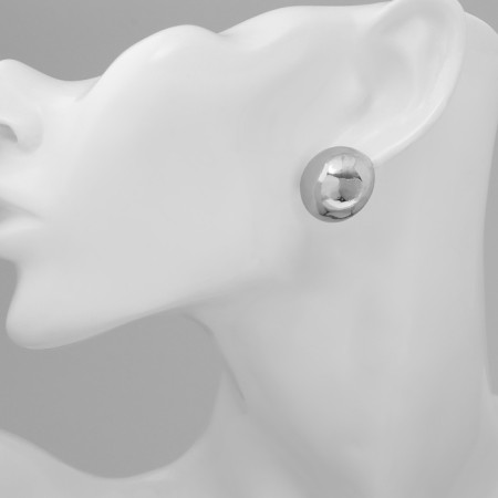 Earrings Metal "Atmosphere", Circle, Sphere, Color Silver-3