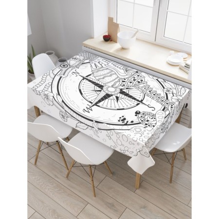 The tablecloth “Smoking Compass”, rectangular, Saten, size 145x180 cm