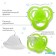 Nipple - dummy silicone orthodontic "bow", from 6 months, with a cap, green color