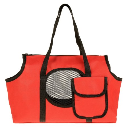 Bag - carrying for animals to the shoulder, PVC, 37 x 13 x 20 cm, red-2