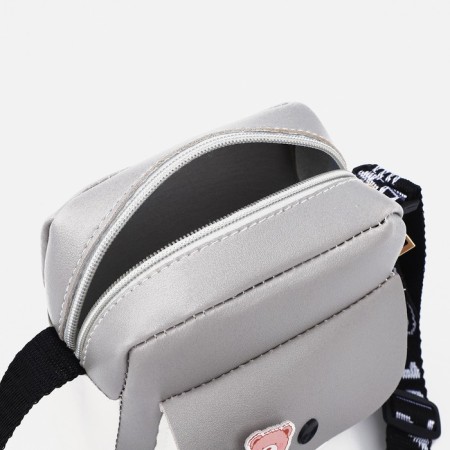 Baby bag on a long belt, outer pocket, gray color-2